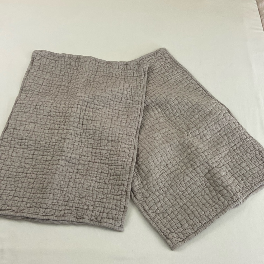 Pair RH washed linen standard shams